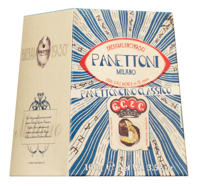 Kleiner Breramilano Panettoncino Classico 100g in der traditionellen Mini-Geschenkbox von Il Gusto di Mario
